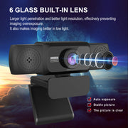 1080P high-definition computer camera with 360 degree rotatable video conferencing and live streaming of online courses