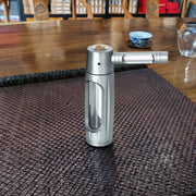 Portable metal smoking pipe with 155mm glass bowls, for dry tobacco & herb, hookah shisha pipe accessories.