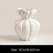 Wabi Sabi Vase White Ornament Living Room Desktop Home Vintage Art Decorative Flower Utensils