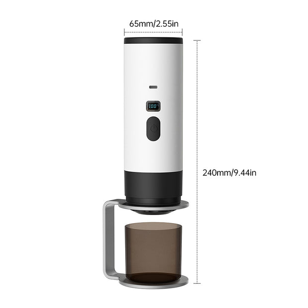 Portable Wireless 3-in-1 Espresso Maker, 7800mAh, Car/Home/Camping, Ground/Capsule Coffee.