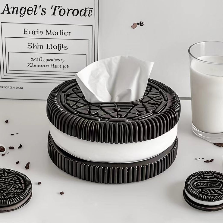 Creative and minimalist Oreo paper box home living room bedroom desktop high-end sense tissue box decorative accessories, ornaments