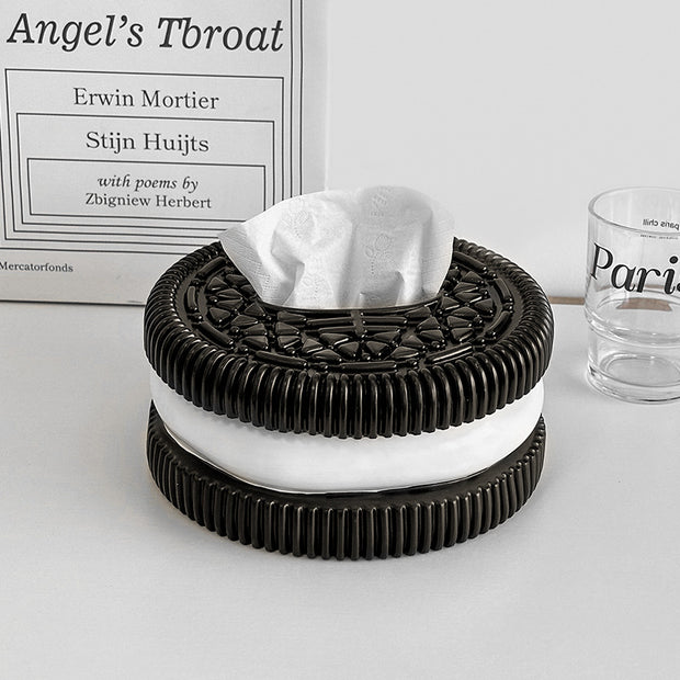 Creative and minimalist Oreo paper box home living room bedroom desktop high-end sense tissue box decorative accessories, ornaments