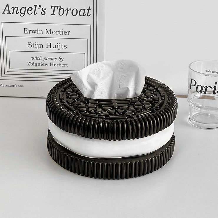 Creative and minimalist Oreo paper box home living room bedroom desktop high-end sense tissue box decorative accessories, ornaments